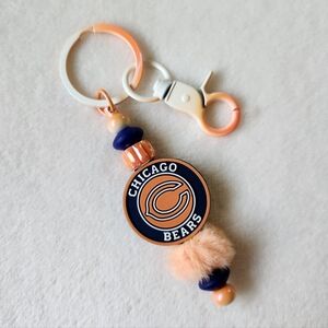 Chicago Bears NFL Keychain with Orange and Navy Accents